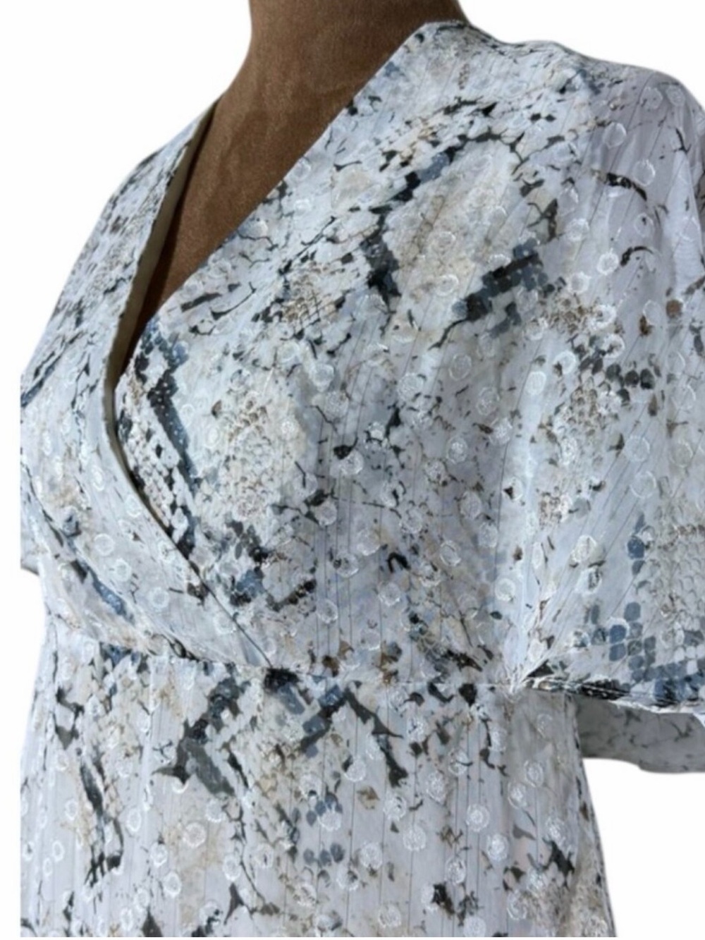 Snake Print Tiered Faux Wrap Maxi Dress Boho Wedding Guest Rachel Roy 6 - Picture 6 of 9